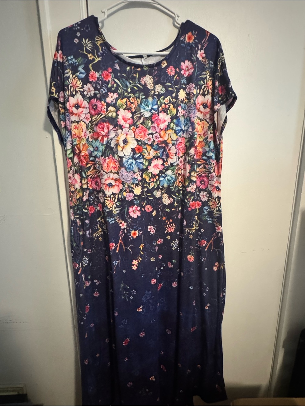 SHEIN Navy Floral Maxi Dress